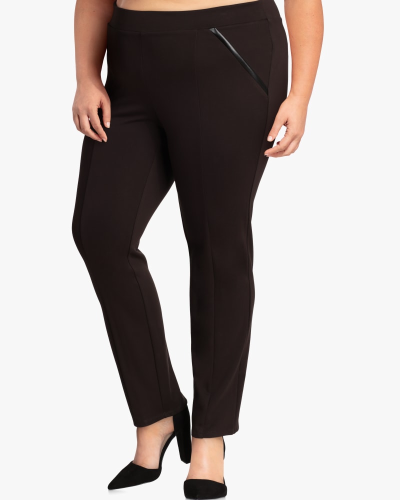 Front of plus size Crosby Straight-Leg Ponte Pant by Rafaella | Dia&Co | dia_product_style_image_id:117829